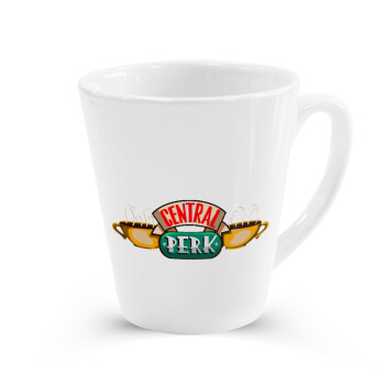 Central perk, Κούπα κωνική Latte Λευκή, κεραμική, 300ml