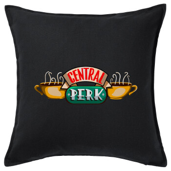 Central perk, Μαξιλάρι καναπέ Μαύρο 100% βαμβάκι, περιέχεται το γέμισμα (50x50cm)