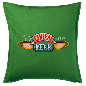 Central perk, Μαξιλάρι καναπέ Πράσινο 100% βαμβάκι, περιέχεται το γέμισμα (50x50cm)