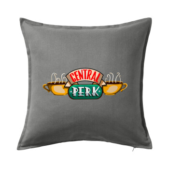 Central perk, Μαξιλάρι καναπέ Γκρι 100% βαμβάκι, περιέχεται το γέμισμα (50x50cm)