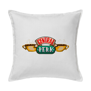 Central perk, Μαξιλάρι καναπέ ΛΕΥΚΟ 100% βαμβάκι, περιέχεται το γέμισμα (50x50cm)