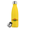 Yellow Stainless Steel Metallic Thermos, double-walled, 500ml