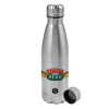 Metallic water bottle, stainless steel, 750ml