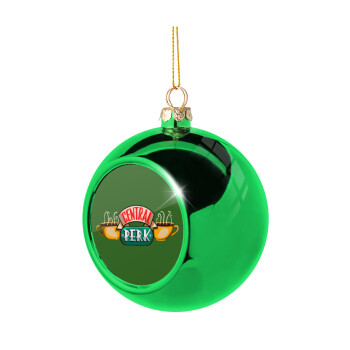 Central perk, Green Christmas tree ornament ball 8cm