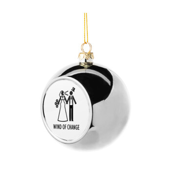 Couple Wind of Change, Χριστουγεννιάτικη μπάλα δένδρου Ασημένια 8cm
