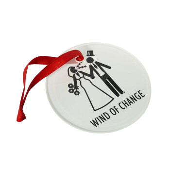 Couple Wind of Change, Christmas ornament glass 9cm