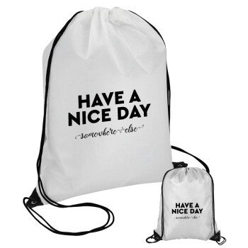 Have a nice day somewhere else, Pouch bag with black cords (1 piece)