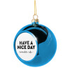 Blue Christmas tree ball ornament 8cm