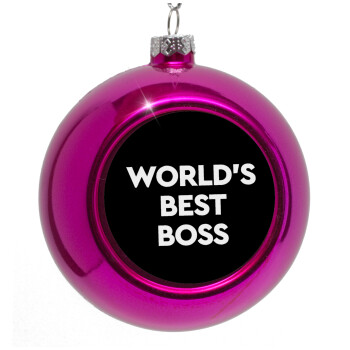 World's best boss, Purple Christmas tree ornament bauble 8cm