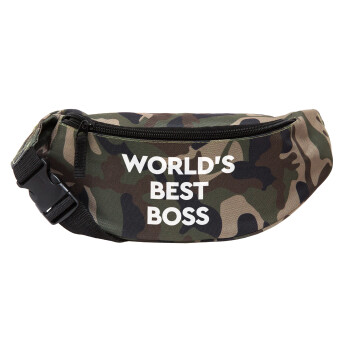 World's best boss, Unisex waist bag (banana) in Jungle camouflage color with 2 pockets