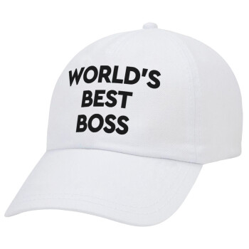 World's best boss, Καπέλο Ενηλίκων Baseball Λευκό 5-φύλλο (POLYESTER, ΕΝΗΛΙΚΩΝ, UNISEX, ONE SIZE)