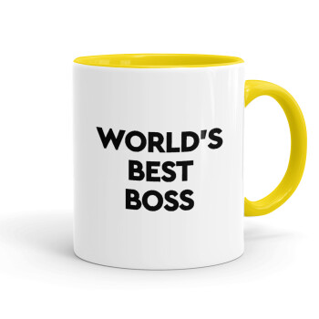 World's best boss, Mug colored yellow, ceramic, 330ml