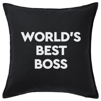 World's best boss, Sofa cushion black 50x50cm includes filling