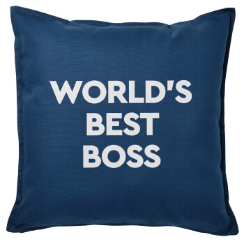 World's best boss, Sofa cushion Blue 50x50cm includes filling