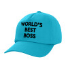 Adult Baseball Cap, 100% Cotton, Blue (COTTON, ADULT, UNISEX, ONE SIZE)