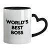 Mug heart black handle, ceramic, 330ml