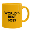 Ceramic coffee mug yellow, 330ml (1pcs)