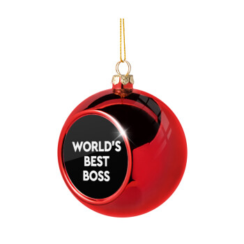 World's best boss, Christmas tree ball Red 8cm