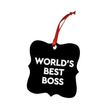 World's best boss, Christmas ornament polygon wooden 7.5cm