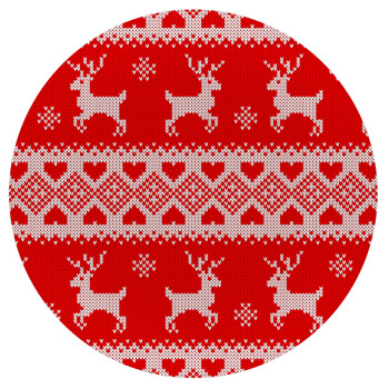Deer knitted, Mousepad Round 20cm