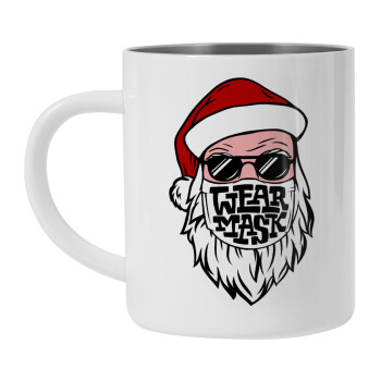 Santa wear mask, Mug Stainless steel double wall 450ml