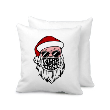 Santa wear mask, Sofa cushion 40x40cm includes filling