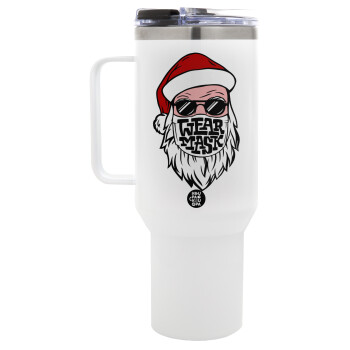 Santa wear mask, Mega Stainless steel Tumbler with lid, double wall 1,2L