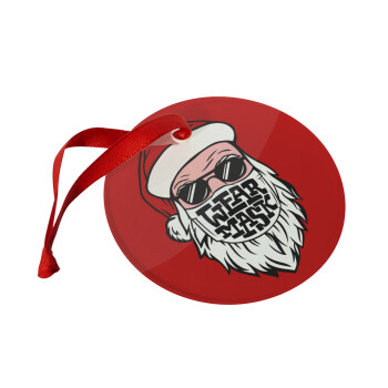 Santa wear mask, Christmas ornament glass 9cm