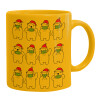 Ceramic coffee mug yellow, 330ml (1pcs)