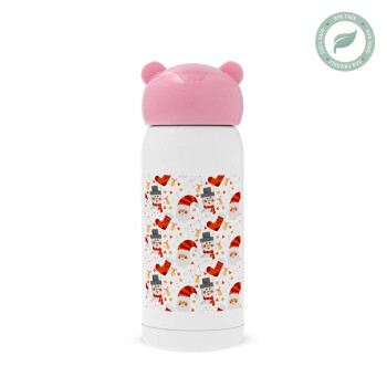 Santa ho ho ho, Pink stainless steel thermal flask, 320ml