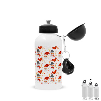 Santa ho ho ho, Metal water bottle, White, aluminum 500ml