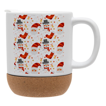 Santa ho ho ho, Ceramic coffee mug Cork (MAT), 330ml (1pcs)