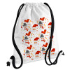 Backpack pouch GYMBAG white, with pocket (40x48cm) & thick cords