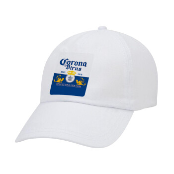 Corona virus, Adult Baseball Cap White 5-panel (POLYESTER, ADULT, UNISEX, ONE SIZE)