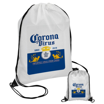 Corona virus, Pouch bag with black cords (1 piece)