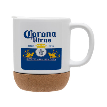 Corona virus, Ceramic coffee mug Cork (MAT), 330ml (1pcs)