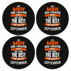 SET of 4 round wooden coasters (9cm)