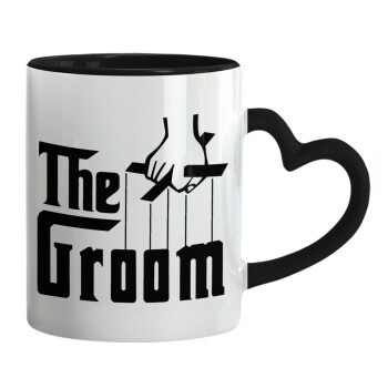 The Groom, Mug heart black handle, ceramic, 330ml