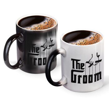 The Groom, Color changing magic Mug, ceramic, 330ml when adding hot liquid inside, the black colour desappears (1 pcs)