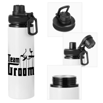 Team Groom, Metal water bottle with safety cap, aluminum 850ml