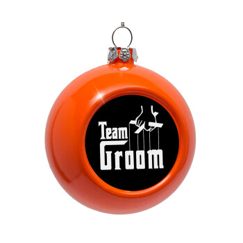 Team Groom, Στολίδι Χριστουγεννιάτικη μπάλα δένδρου Πορτοκαλί 8cm