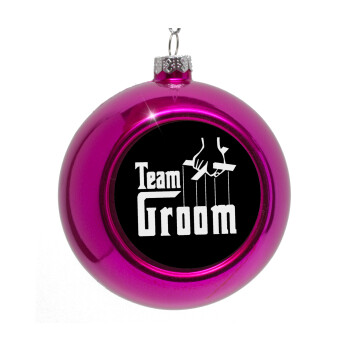 Team Groom, Στολίδι Χριστουγεννιάτικη μπάλα δένδρου Μωβ 8cm