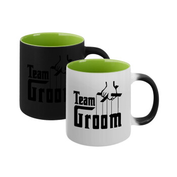 Team Groom, Κούπα Μαγική εσωτερικό πράσινο, κεραμική 330ml που αλλάζει χρώμα με το ζεστό ρόφημα