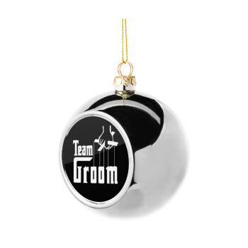 Team Groom, Χριστουγεννιάτικη μπάλα δένδρου Ασημένια 8cm
