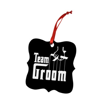 Team Groom, Christmas ornament polygon wooden 7.5cm