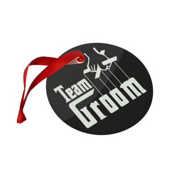 Team Groom, Christmas ornament glass 9cm