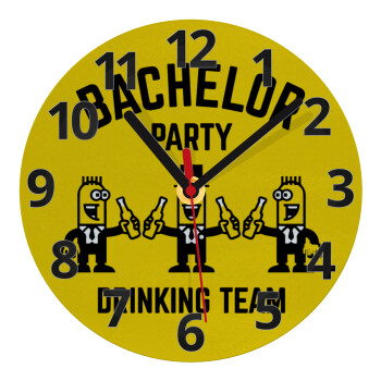 Bachelor Party Drinking Team, Ρολόι τοίχου γυάλινο (20cm)