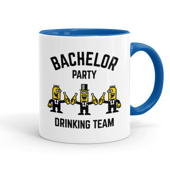 Bachelor Party Drinking Team, Κούπα χρωματιστή μπλε, κεραμική, 330ml