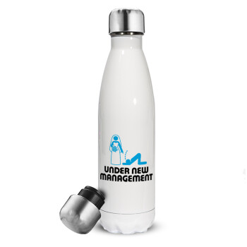 Under new Management, Metal mug thermos White (Stainless steel), double wall, 500ml