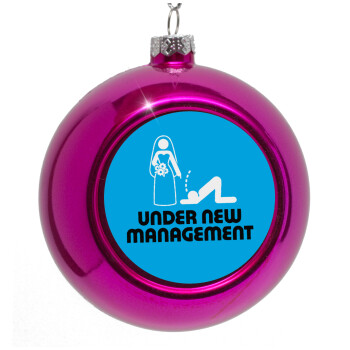 Under new Management, Purple Christmas tree ornament bauble 8cm